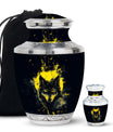 Electric Lupine - Wolf Urn Memorial, Funeral Cremation Urn For Ashes