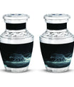 Celestial Wraith Wolf - Wolf Urn Large Memorial, Funeral Urn For Ashes