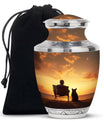 Old Men In Sunset With - Dog Urn Memorial, Funeral Shape Urn