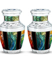 Stained Glass Urn For Ashes Memorial, Funeral Shape Urn