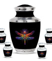 Cosmic Dragonfly Large Urn Funeral, Ashes Cremation Urn