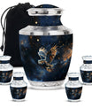 Owl Theme Large Urn With 4 Keepsake Urn
