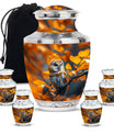 Owl Theme Large Urn With 4 Keepsake Urn