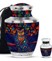 Owl Theme Large Urn With 1 Keepsake Urn