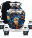 Owl Theme Large Urn With 4 Keepsake Urn