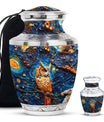 Owl Theme Large Urn With 1 Keepsake Urn