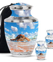Turtle Theme Large Urn With 2 Keepsake Urn