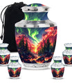 Deer Theme Large Urn With 4 Keepsake Urn