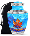 Mapple Leaf Theme Large Urn 10 Inch