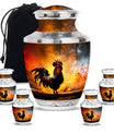 Chicken Theme Large Urn With 4 Keepsake Urn