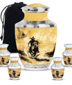 Cowboy Theme Large Urn With 4 Keepsake Urn