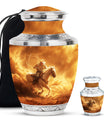 Cowboy Theme Large Urn With 1 Keepsake Urn