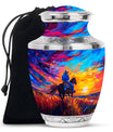 Cowboy Theme Large Urn 10 Inch