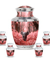 Elephant Theme Large Urn With 4 Keepsake Urn