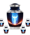 Cross Theme Large Urn With 4 Keepsake Urn