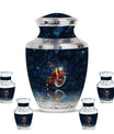 Fishing Theme Large Urn With 4 Keepsake Urn
