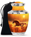 Runing Horse Theme Large Urn 10 Inch