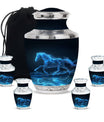 Runing Horse Theme Large Urn With 4 Keepsake Urn