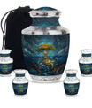 Turtle Theme Large Urn With 4 Keepsake Urn