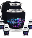 Lion Theme Large Urn With 4 Keepsake Urn