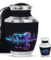Lion Theme Large Urn With 1 Keepsake Urn