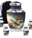 Dragon Theme Large Urn With 4 Keepsake Urn