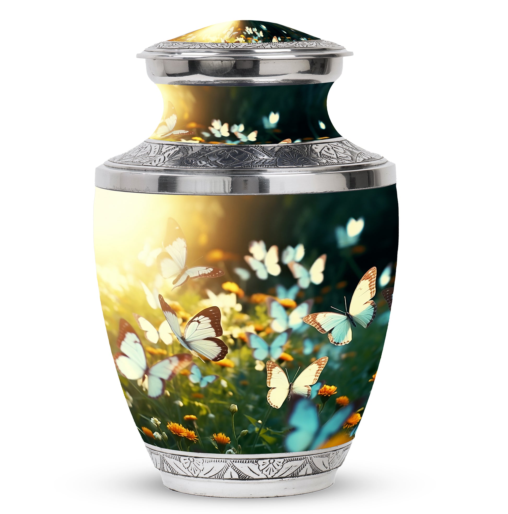 Butterflies Fly In A Meadow Funeral Urns Size 10inch