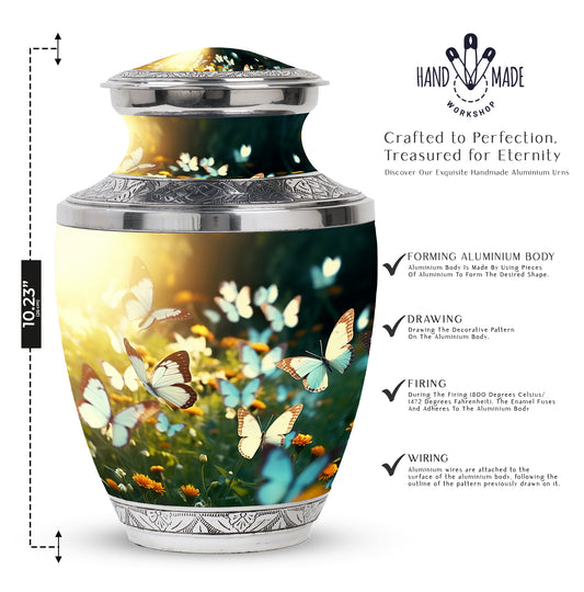 Butterflies Fly In A Meadow Funeral Urns Size 10inch