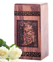 Large wooden Wolf Urn for human ashes, versatile funeral urn suitable for adults and unique memorial for mom ashes