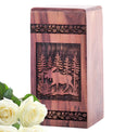 Large wooden urn suitable for adult-sized ashes, ideal for preserving memories of a loved one