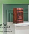 Large wooden urn suitable for adult-sized ashes, ideal for preserving memories of a loved one