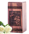 Large, wooden Hummingbird urn for adult human ashes, perfect for funeral or cremation rituals