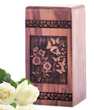 Large wooden Butterfly Cremation Urn, a perfect Memorial Urn for holding human ashes with a feminine touch.