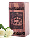 Large, wooden elephant shaped urn for burial ashes, perfect memorial for adult human remains