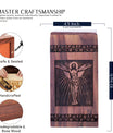 Large wooden Jesus urn for cremation ashes, suitable for adult female mom burial