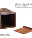 Small wooden cremation urn for cat ashes, suitable for men