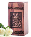 Elegantly crafted wooden urn for cat ashes, suitable for adult male and women human ashes