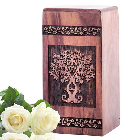 Biodegradable Tree Of Life Urn, ideal for cremation ashes of adult female or mom, suitable for a burial ceremony