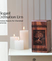 Elegantly crafted Tree Of Life wooden urns, suitable as cremation containers for adult human ashes