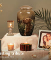 Golden Labrador Dog Pet Cremation Container
