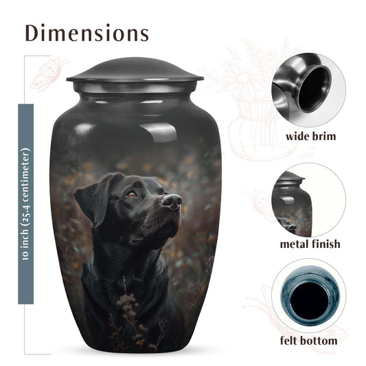 Black Labrador Dog Pet Cremation Urn For Ashes