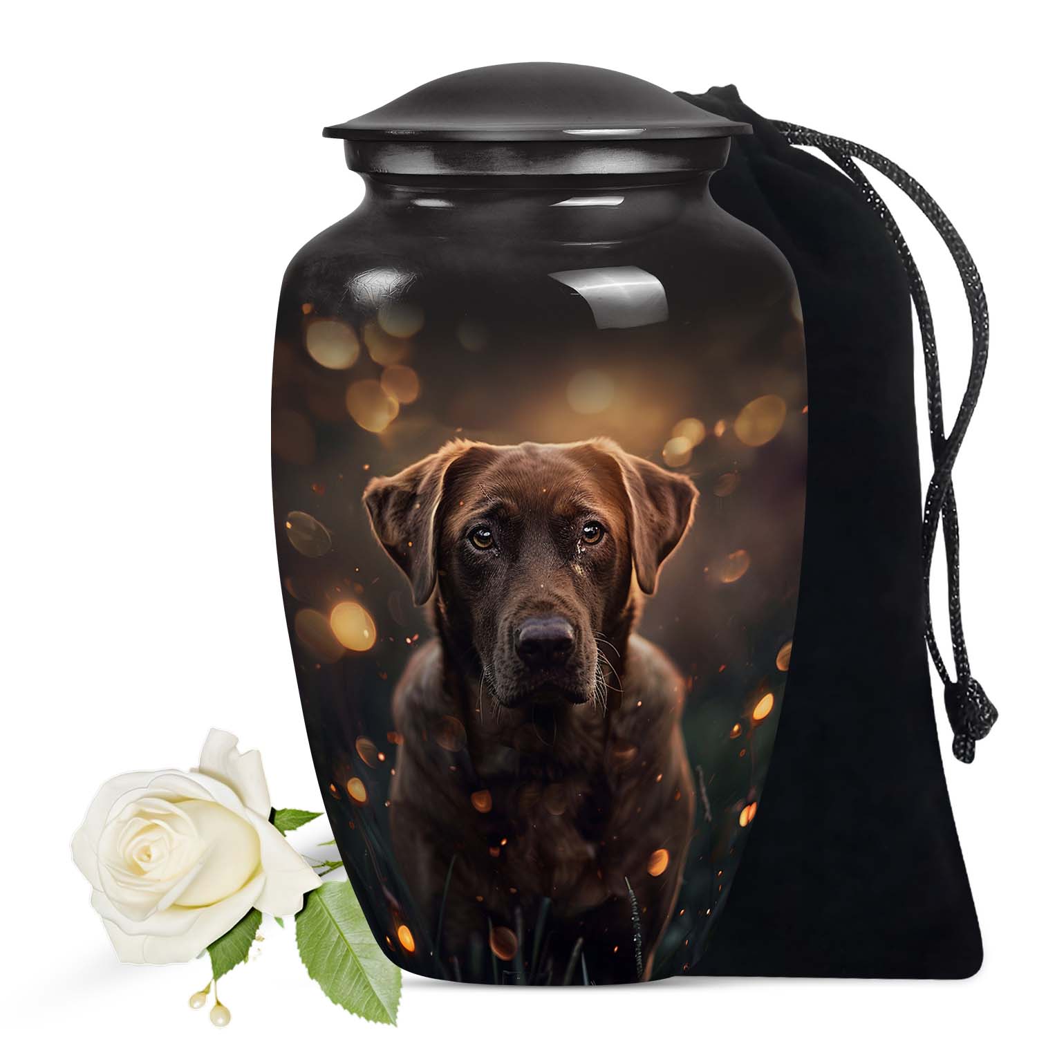 Chocolate Labrador Dog Pet Cremation Urn For Ashes