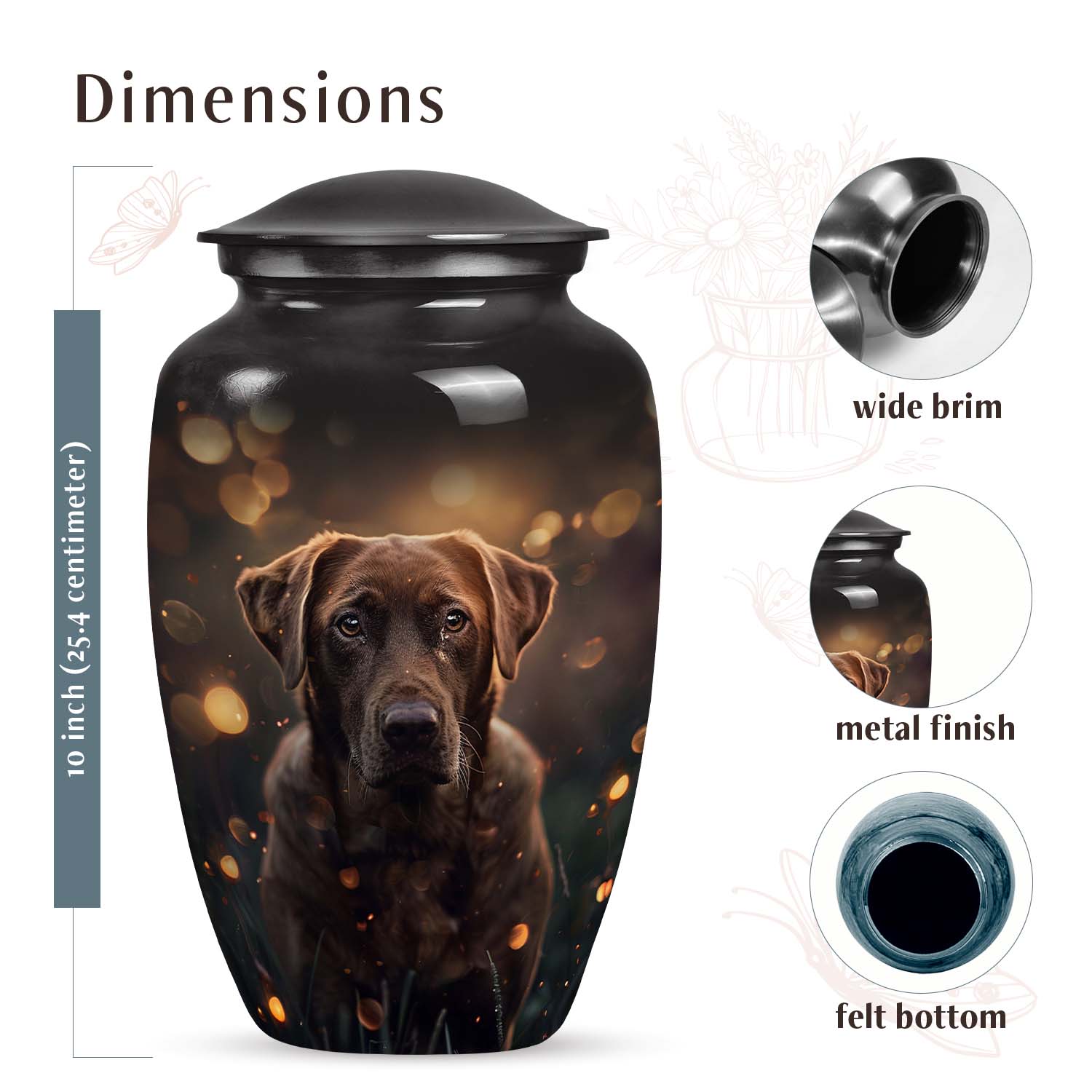 Chocolate Labrador Dog Pet Cremation Urn For Ashes