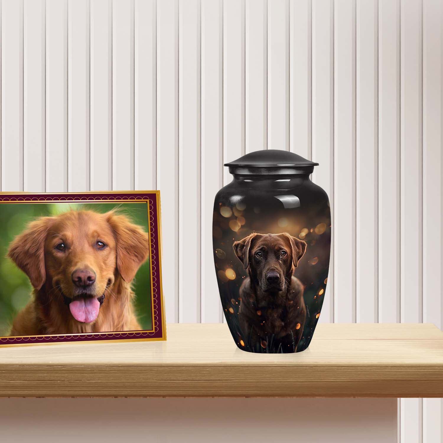 Chocolate Labrador Dog Pet Cremation Urn For Ashes