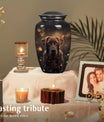 Chocolate Labrador Dog Pet Cremation Urn For Ashes