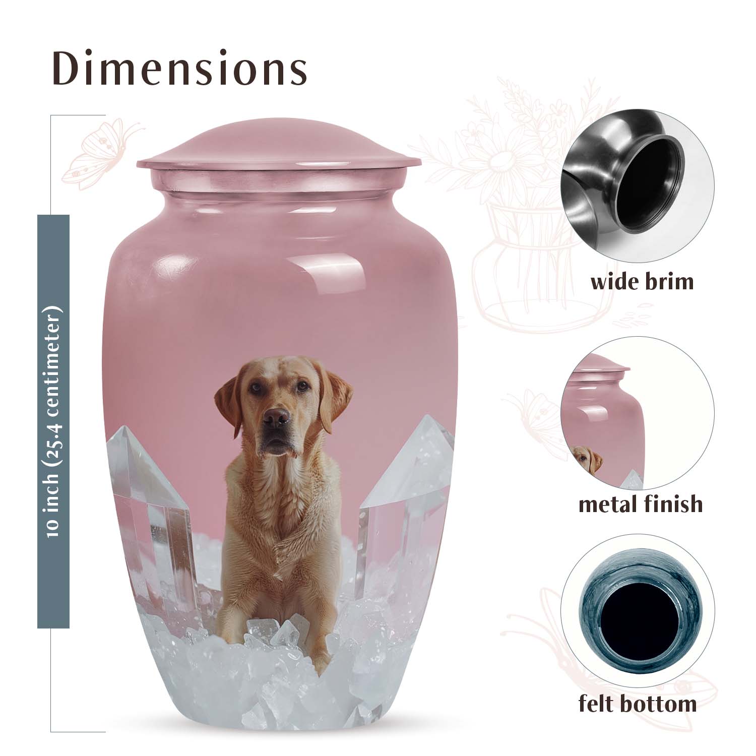 Golden Sunset Labrador Pet Cremation Urn For Ashes