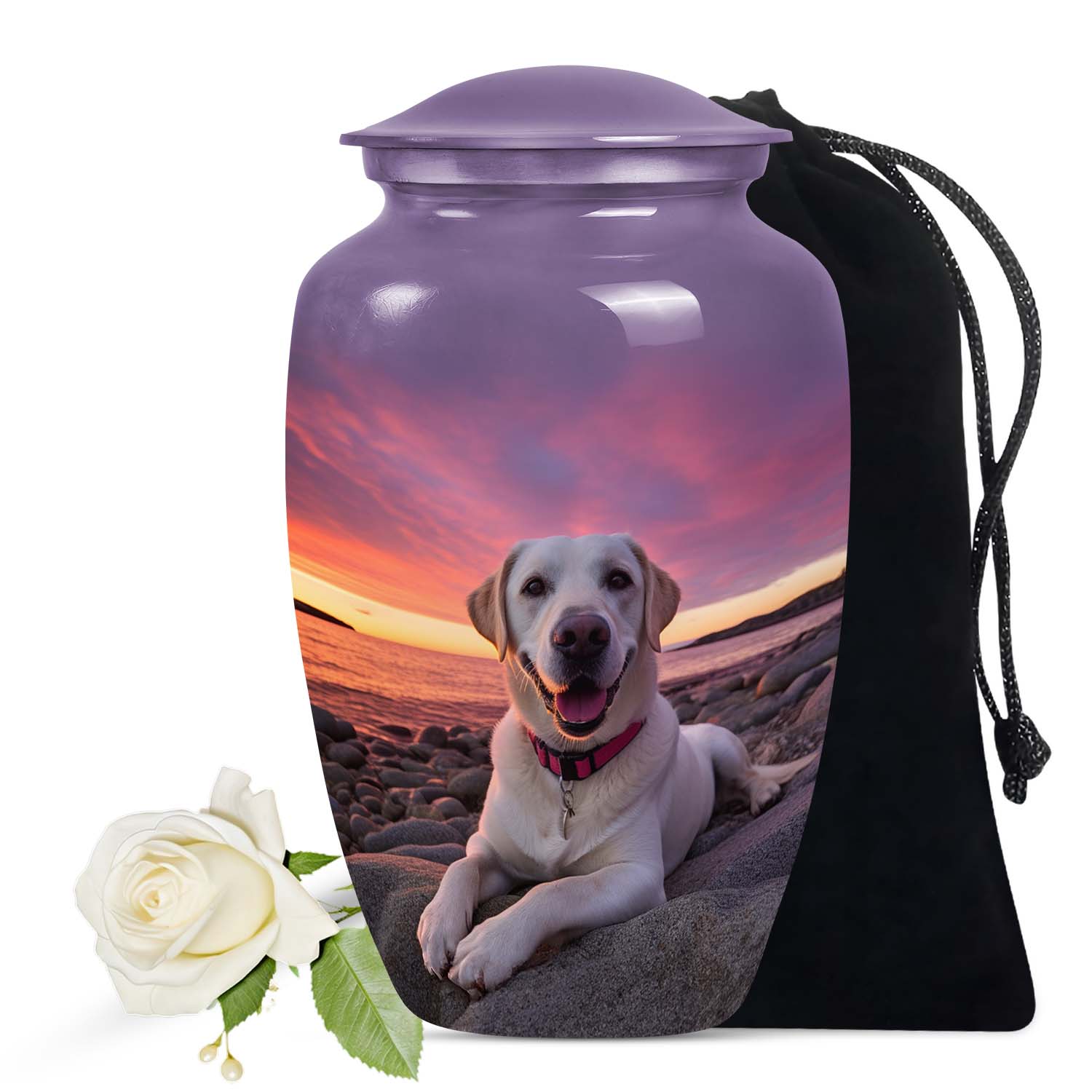 Labrador Dog Sunset Memorial Container For Ashes