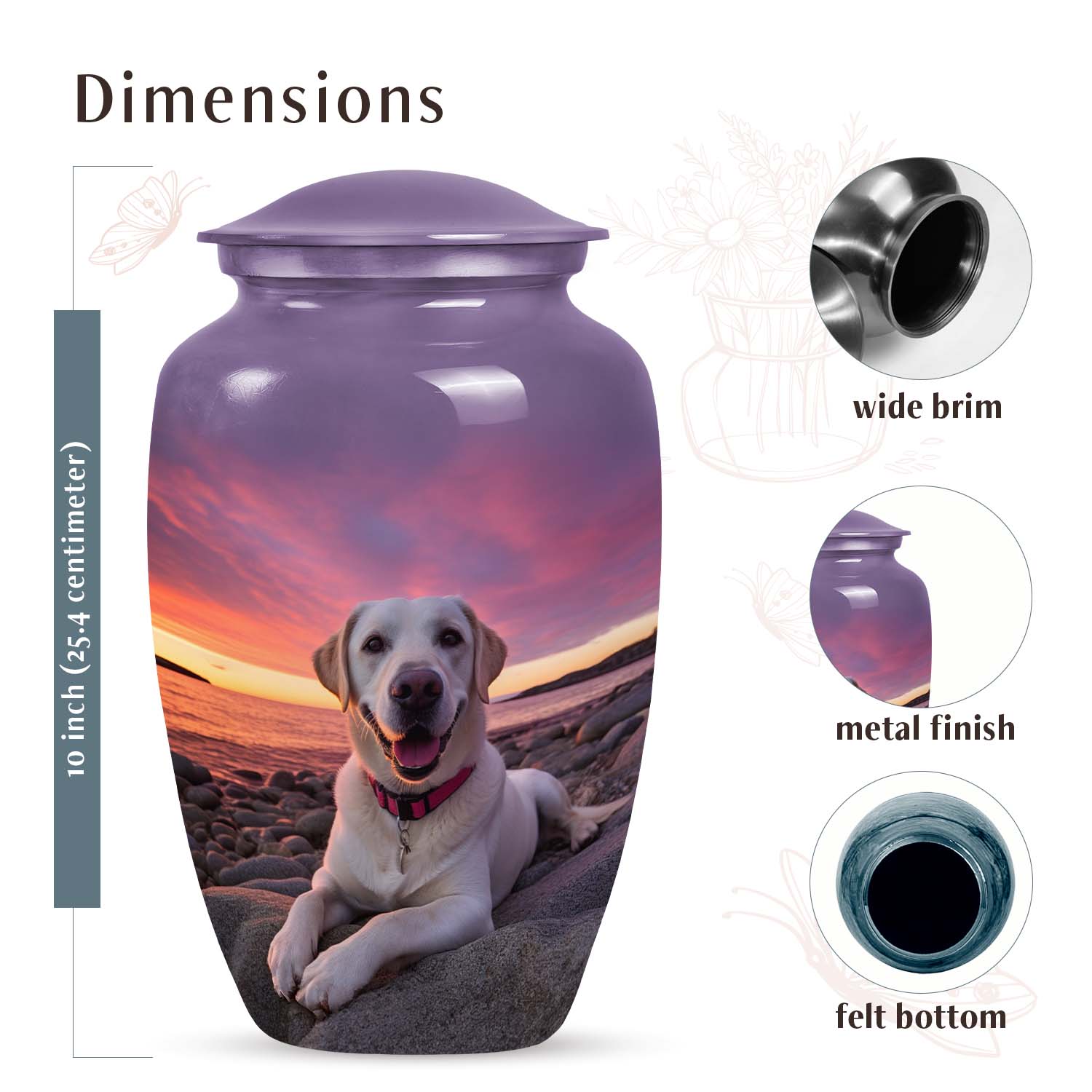 Labrador Dog Sunset Memorial Container For Ashes