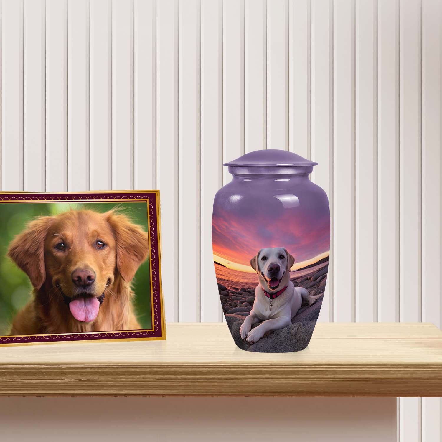 Labrador Dog Sunset Memorial Container For Ashes