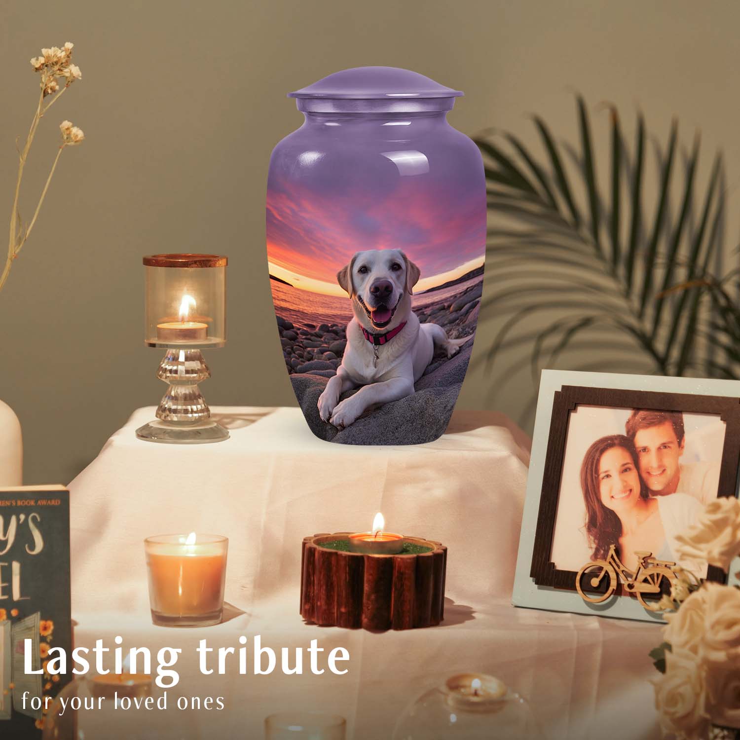 Labrador Dog Sunset Memorial Container For Ashes